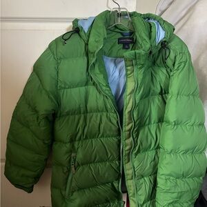 Lands' End Vibrant Green Puffer Coat
